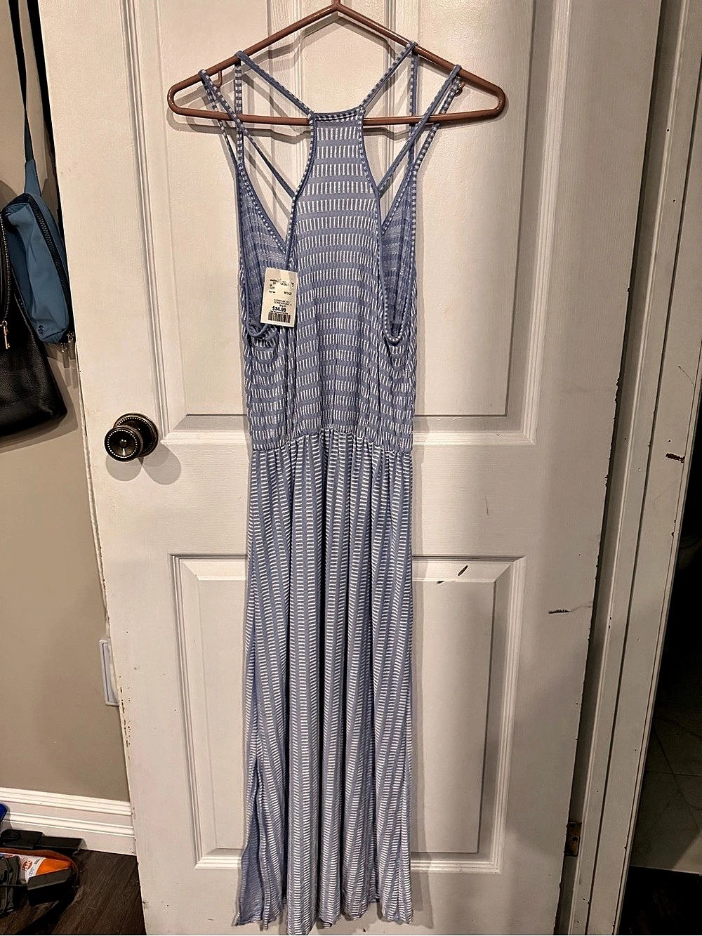 Striped Maxi Dress in Blue & White NWT